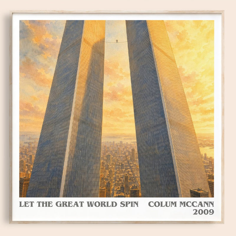 Let the Great World Spin literary book poster by Colum McCann – framed literary art print