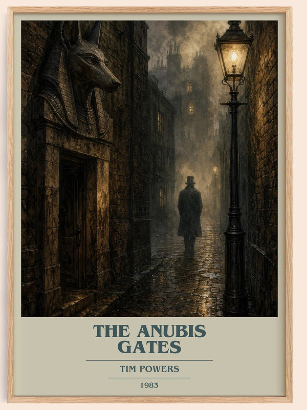 The Anubis Gates book cover book poster by Tim Powers – framed literary art print