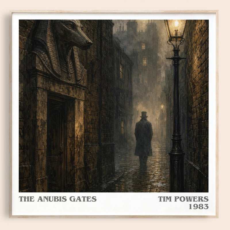 The Anubis Gates literary book poster by Tim Powers – framed literary art print