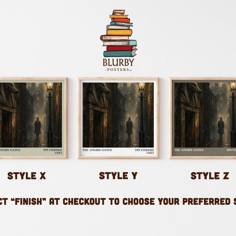 The Anubis Gates literary print in frame leaning in hallway – fantasy wall art