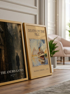 The Anubis Gates watercolour print framed by window – literary home decor