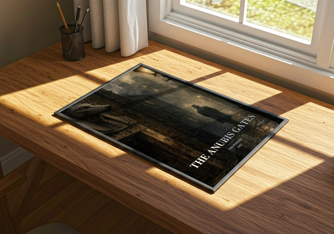 The Anubis Gates watercolour book poster framed on wall – fantasy wall art