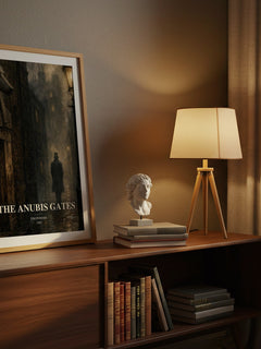 The Anubis Gates watercolour print on bookshelf – Tim Powers fan gift