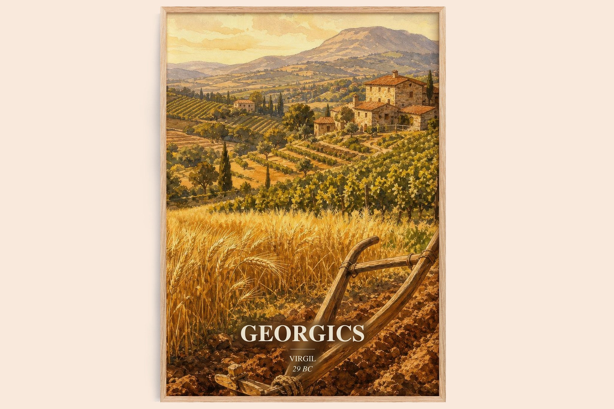 Georgics Book Watercolour Illustration by Virgil