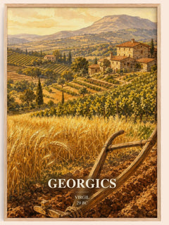 Georgics watercolour book poster by Virgil – framed literary art print