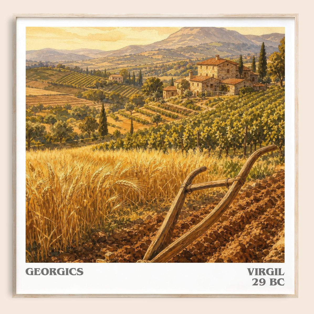 Georgics literary book poster by Virgil – framed literary art print