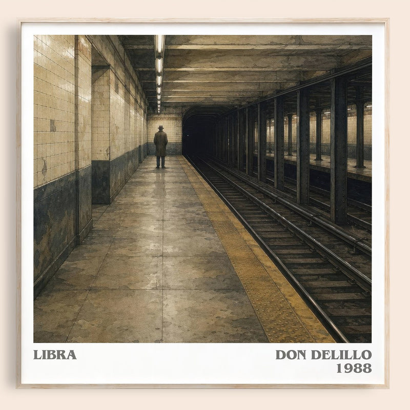 Libra literary book poster by Don DeLillo – framed literary art print