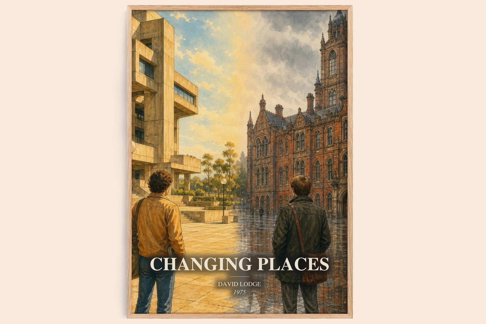 Changing Places Book Watercolour Illustration by David Lodge