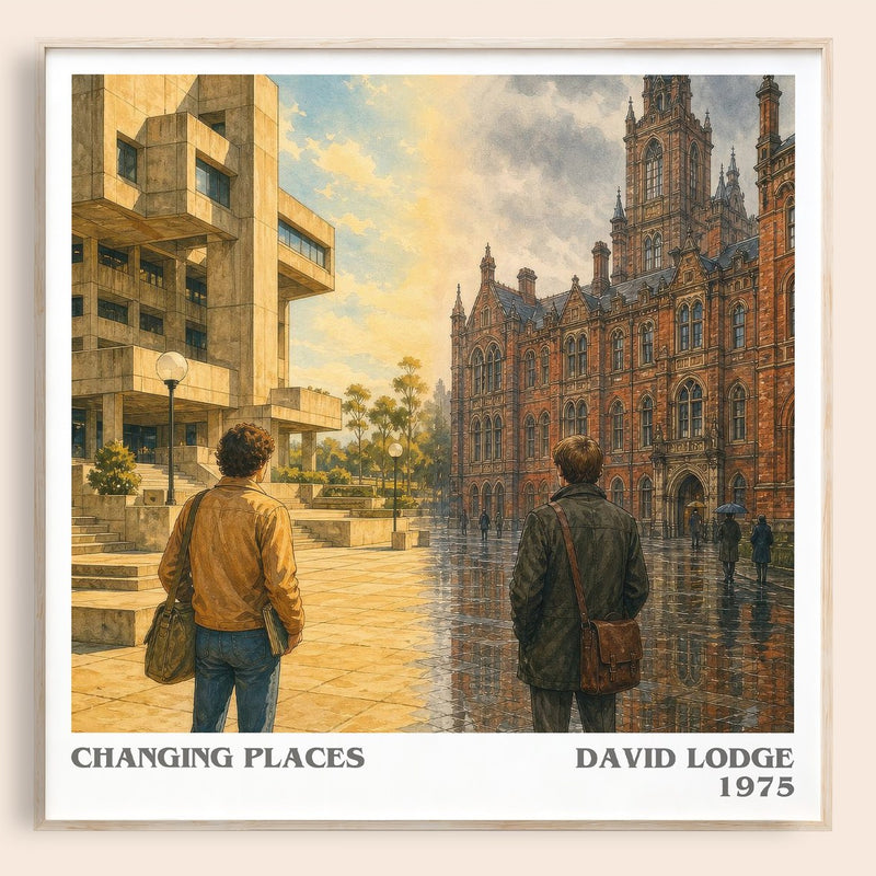 Changing Places literary book poster by David Lodge – framed literary art print