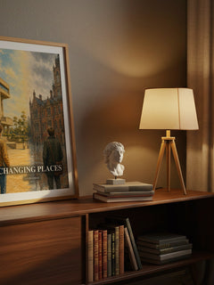 Changing Places watercolour print on bookshelf – David Lodge fan gift