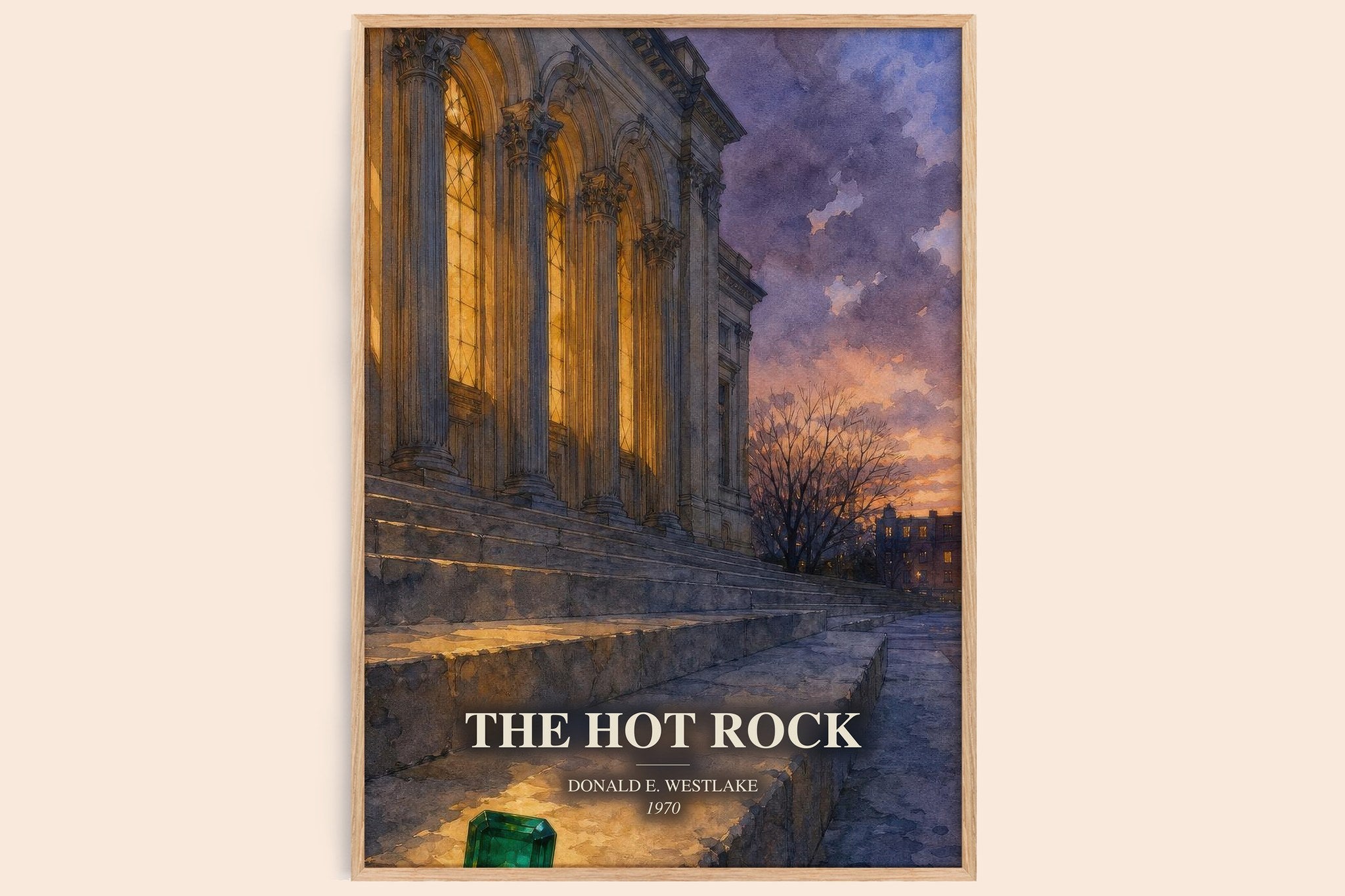 The Hot Rock Book Watercolour Illustration by Donald E. Westlake
