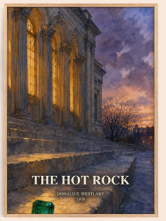 The Hot Rock watercolour book poster by Donald E. Westlake – framed literary art print