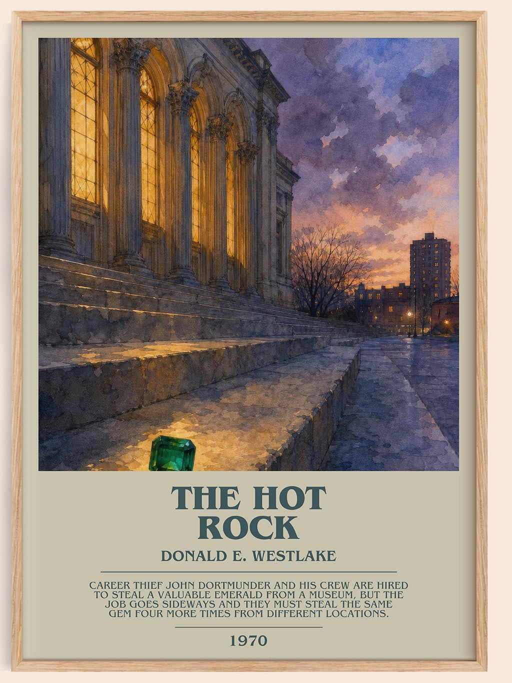 The Hot Rock Bookish Wall Art by Donald E. Westlake – framed poster