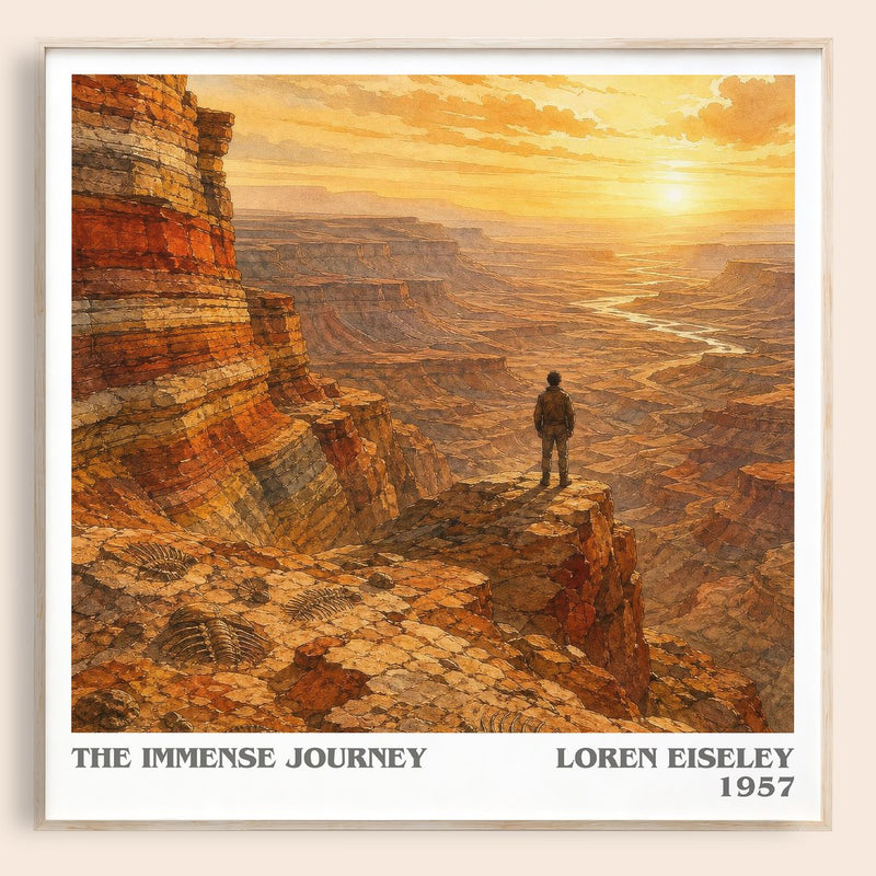 The Immense Journey literary book poster by Loren Eiseley – framed literary art print