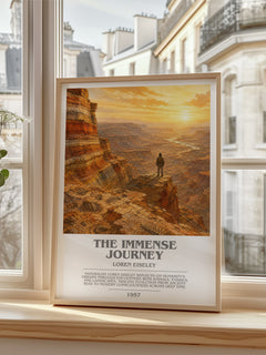 The Immense Journey Bookish Wall Art by Loren Eiseley – framed print by a bright window