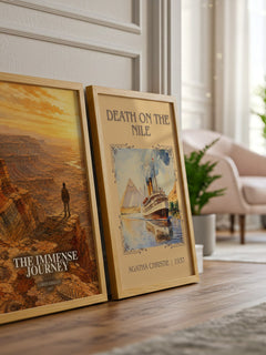 The Immense Journey watercolour print framed by window – literary home decor