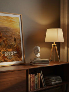 The Immense Journey watercolour print on bookshelf – Loren Eiseley fan gift