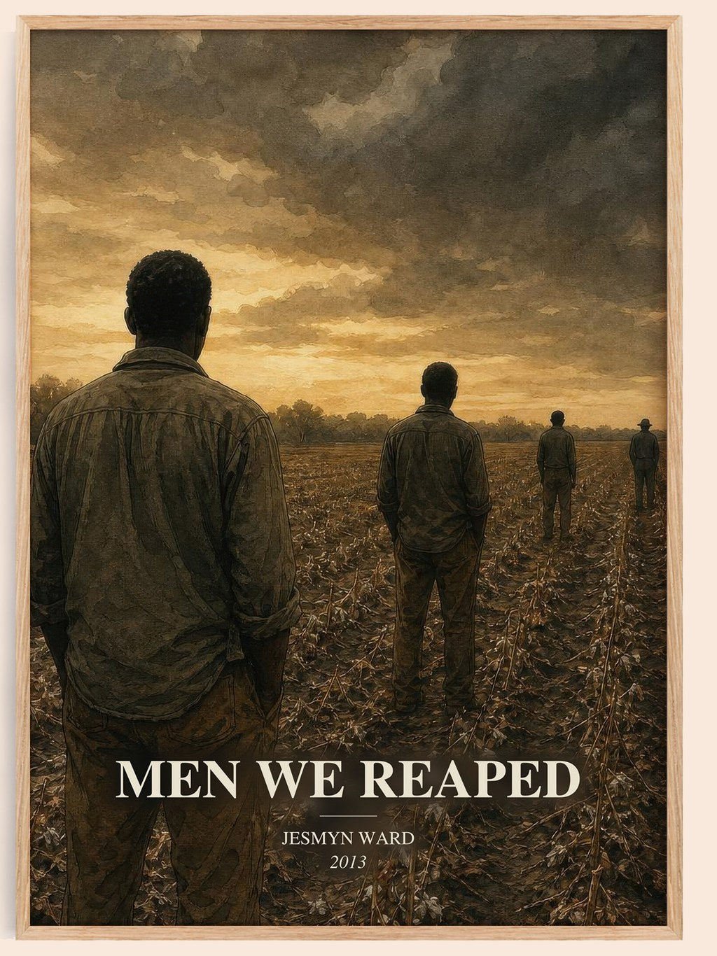 Men We Reaped watercolour book poster by Jesmyn Ward – framed literary art print