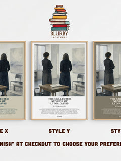 The Collected Stories Of Lydia Davis Bookish Wall Art by Lydia Davis – Style X, Y and Z side by side – choose your finish