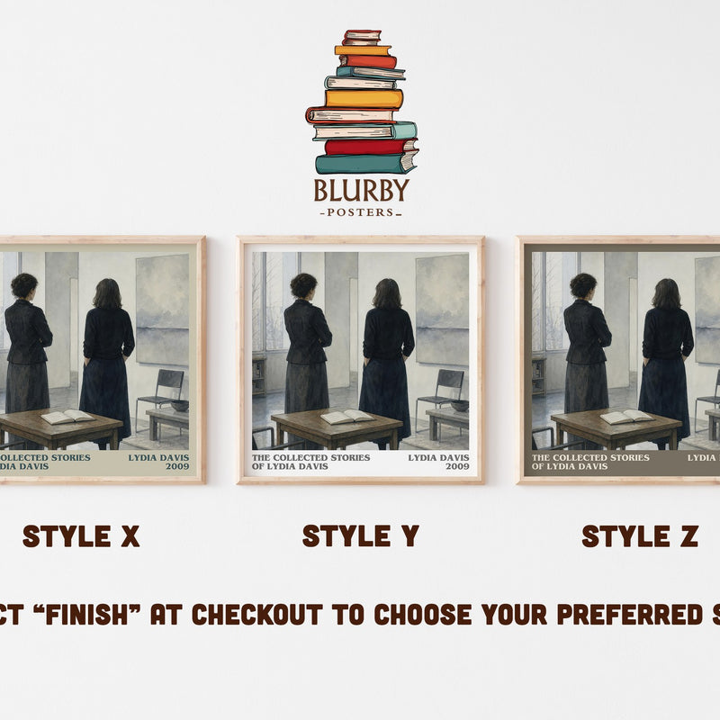 The Collected Stories Of Lydia Davis literary print in frame leaning in hallway – literary fiction wall art