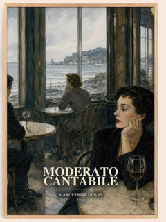 Moderato Cantabile watercolour book poster by Marguerite Duras – framed literary art print