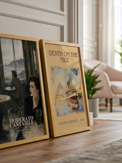 Moderato Cantabile watercolour print framed by window – literary home decor