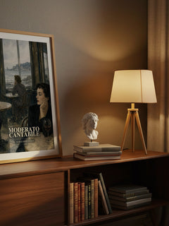 Moderato Cantabile watercolour print on bookshelf – Marguerite Duras fan gift