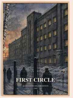 First Circle watercolour book poster by Aleksandr Solzhenitsyn – framed literary art print
