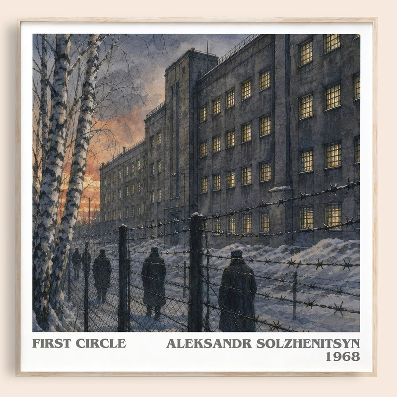 First Circle literary book poster by Aleksandr Solzhenitsyn – framed literary art print