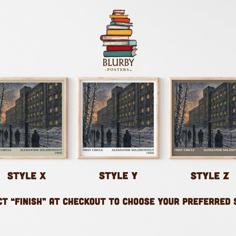 First Circle literary print in frame leaning in hallway – literary fiction wall art