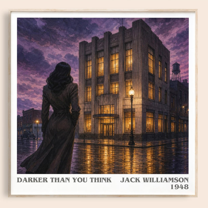 Darker Than You Think literary book poster by Jack Williamson – framed literary art print