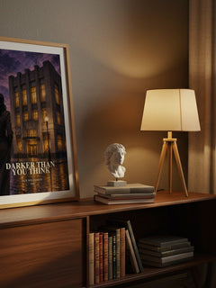 Darker Than You Think watercolour print on bookshelf – Jack Williamson fan gift