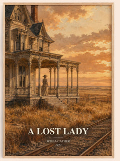 A Lost Lady watercolour book poster by Willa Cather – framed literary art print