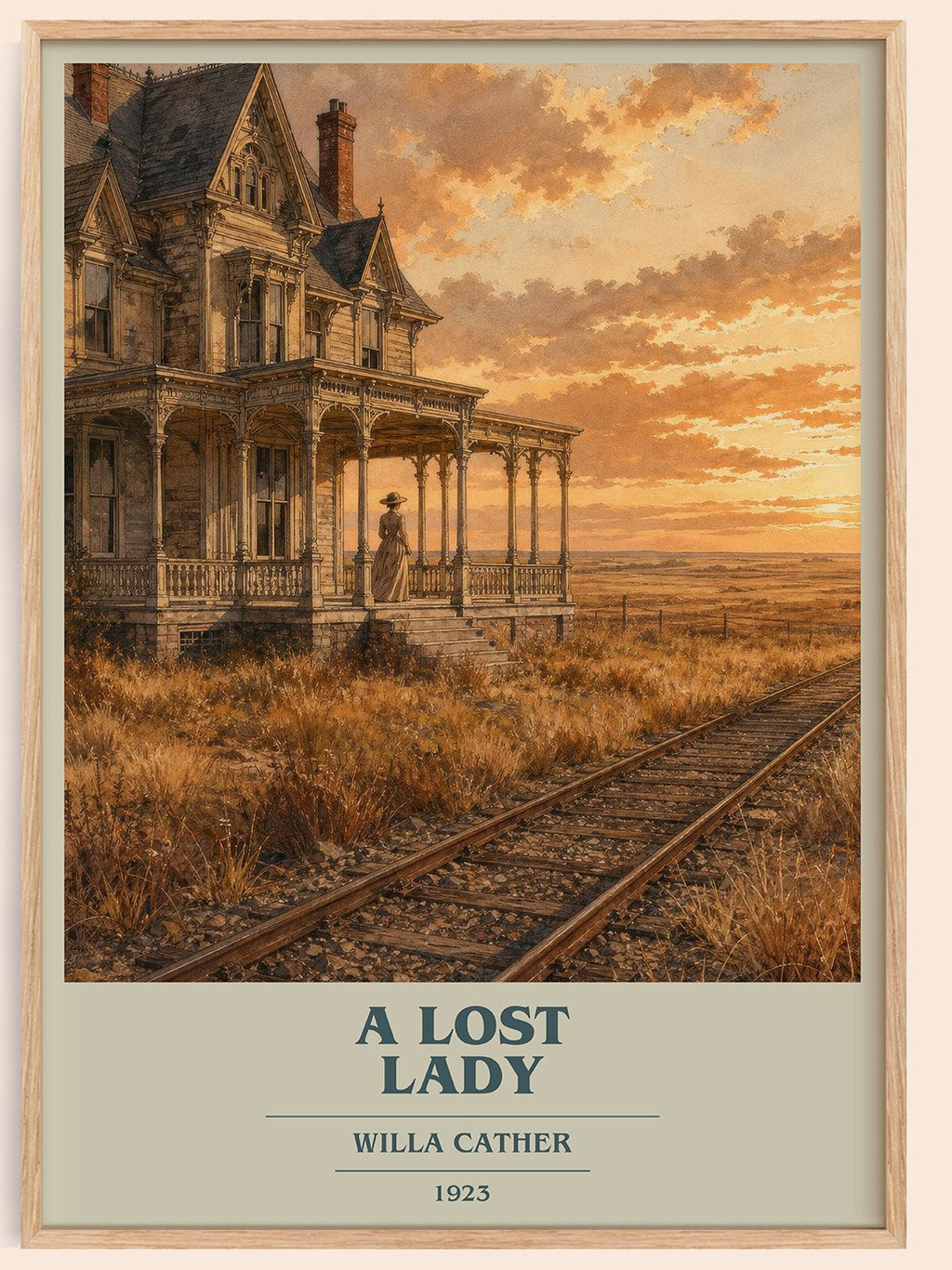 A Lost Lady book cover book poster by Willa Cather – framed literary art print