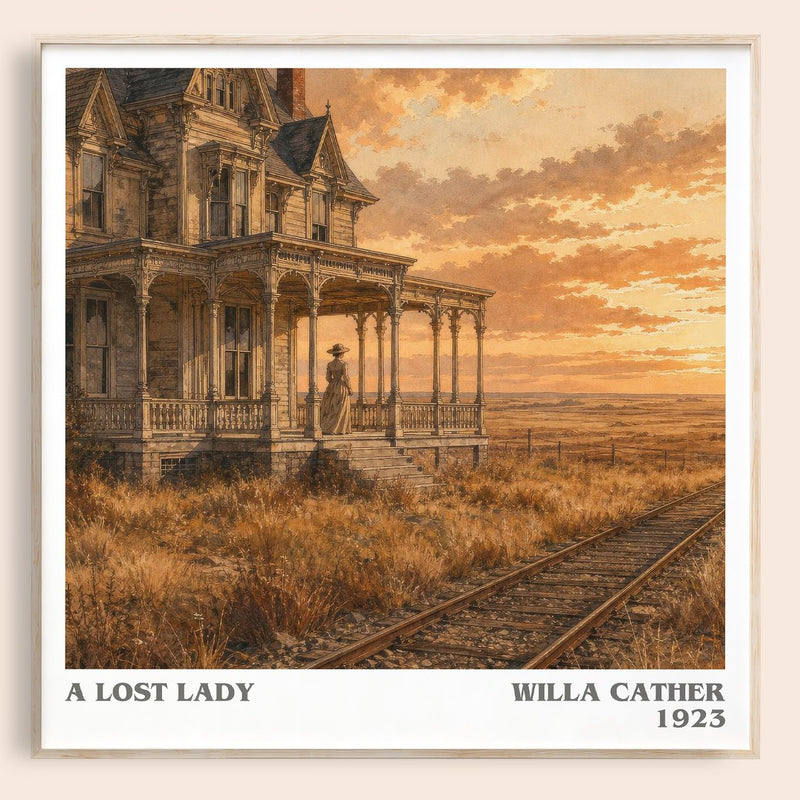 A Lost Lady literary book poster by Willa Cather – framed literary art print