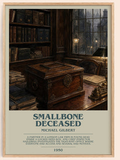 Smallbone Deceased Bookish Wall Art by Michael Gilbert – framed poster
