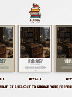 Smallbone Deceased Bookish Wall Art by Michael Gilbert – Style X, Y and Z side by side – choose your finish