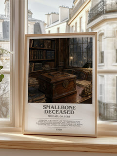 Smallbone Deceased Bookish Wall Art by Michael Gilbert – framed print by a bright window