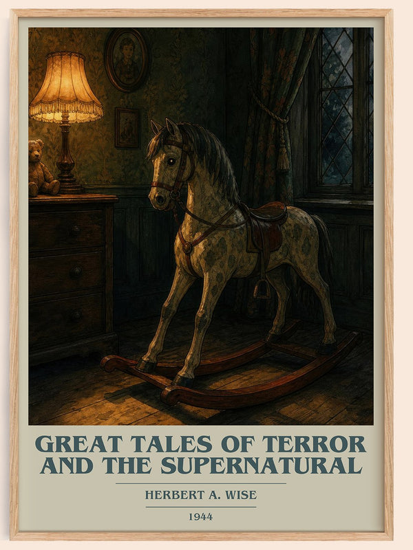 Great Tales Of Terror And The Supernatural book cover book poster by Herbert A. Wise – framed literary art print