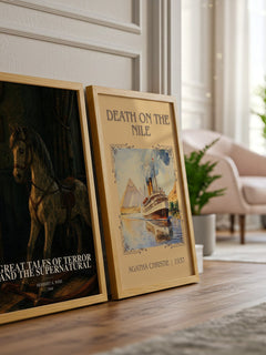 Great Tales Of Terror And The Supernatural watercolour print framed by window – literary home decor