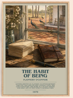 The Habit of Being bookish book poster by Flannery O'Connor – framed literary art print
