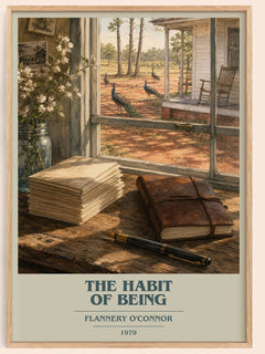 The Habit of Being book cover book poster by Flannery O'Connor – framed literary art print
