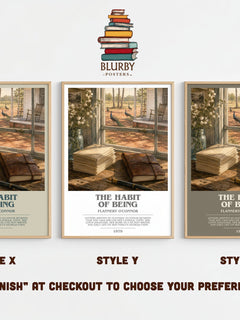 The Habit of Being bookish print framed by window – literary home decor