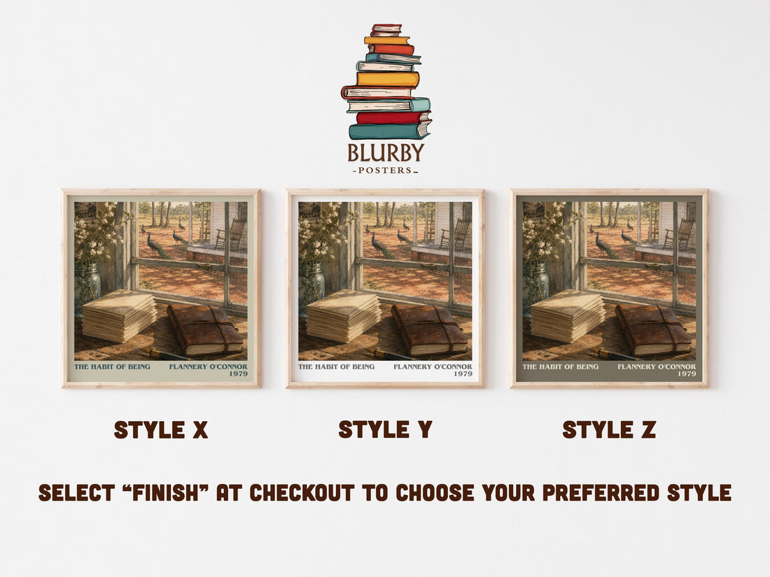 The Habit of Being literary print framed by window – literary home decor