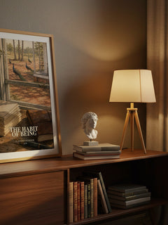 The Habit of Being watercolour print on bookshelf – Flannery O'Connor fan gift