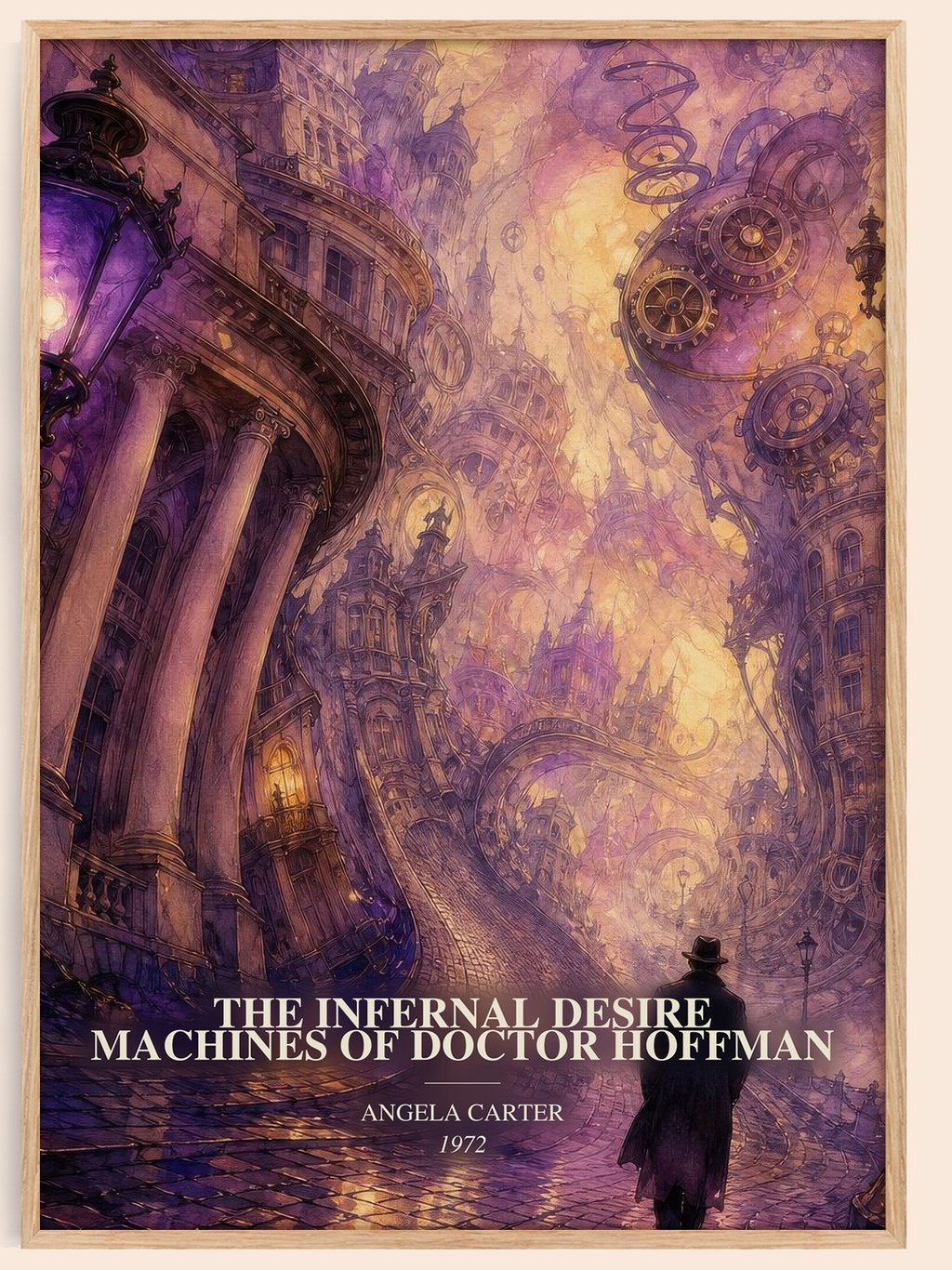 The Infernal Desire Machines Of Doctor Hoffman watercolour book poster by Angela Carter – framed literary art print