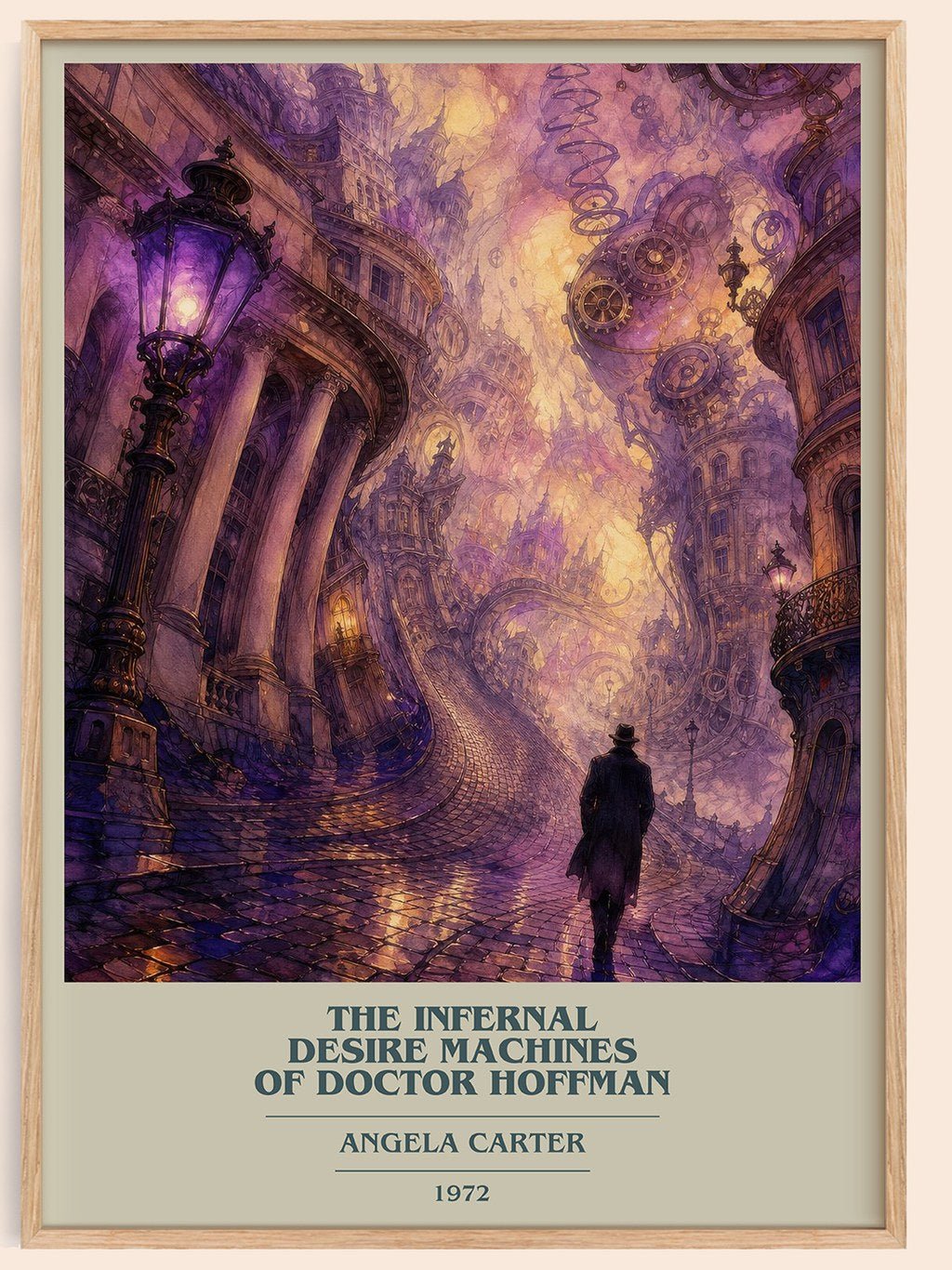 The Infernal Desire Machines Of Doctor Hoffman book cover book poster by Angela Carter – framed literary art print