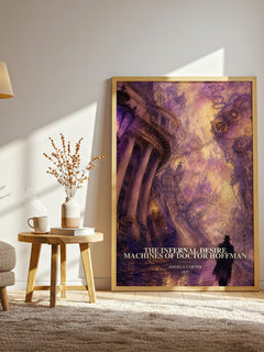 The Infernal Desire Machines Of Doctor Hoffman watercolour print in frame leaning in hallway – literary fiction wall art