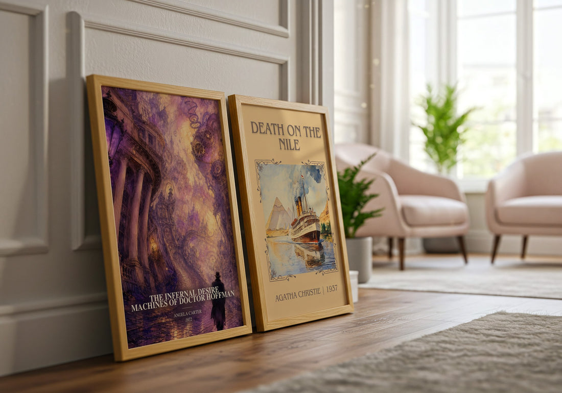 The Infernal Desire Machines Of Doctor Hoffman watercolour print framed by window – literary home decor