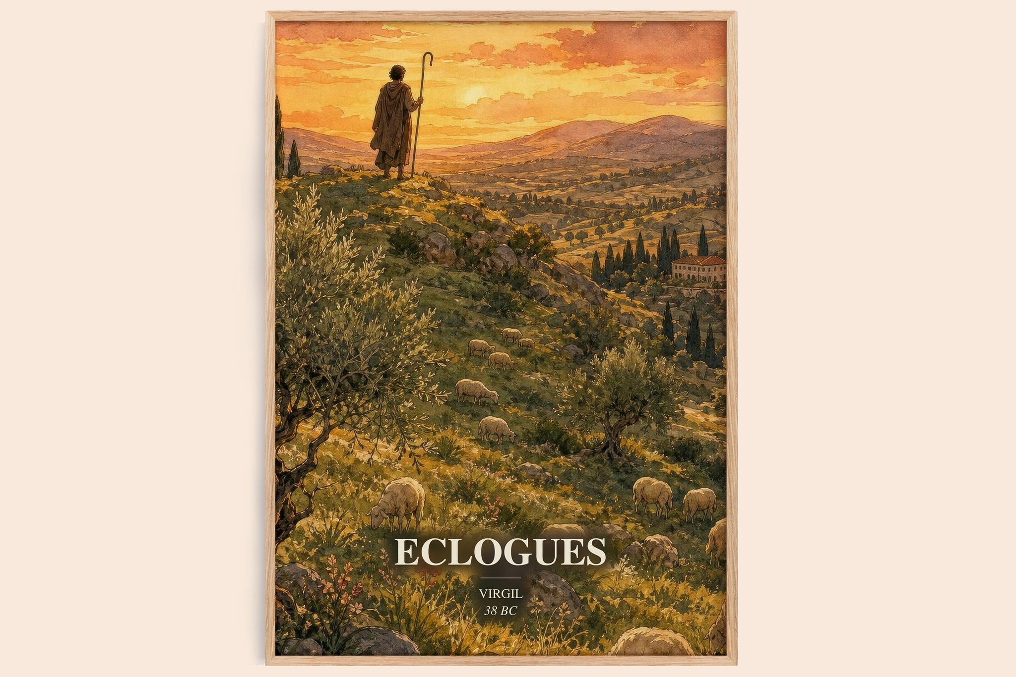 Eclogues Book Watercolour Illustration by Virgil